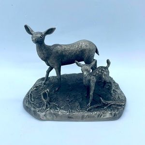 Hudson Pewter “Doe & Fawn” Limited Edition Statuette.
